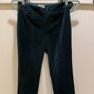 Anthropologie The Essential Velvet Slim Trouser Women's Size 0 Green